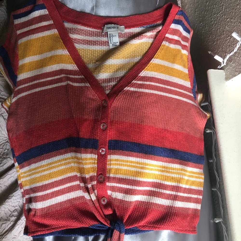 Striped crop tee
